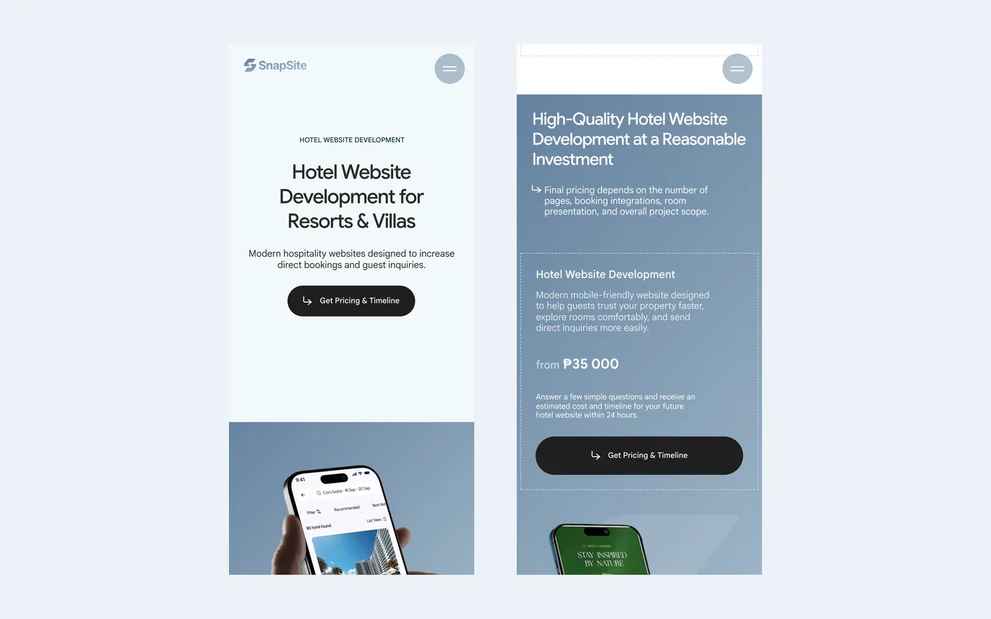 Screenshot: Mobile version
