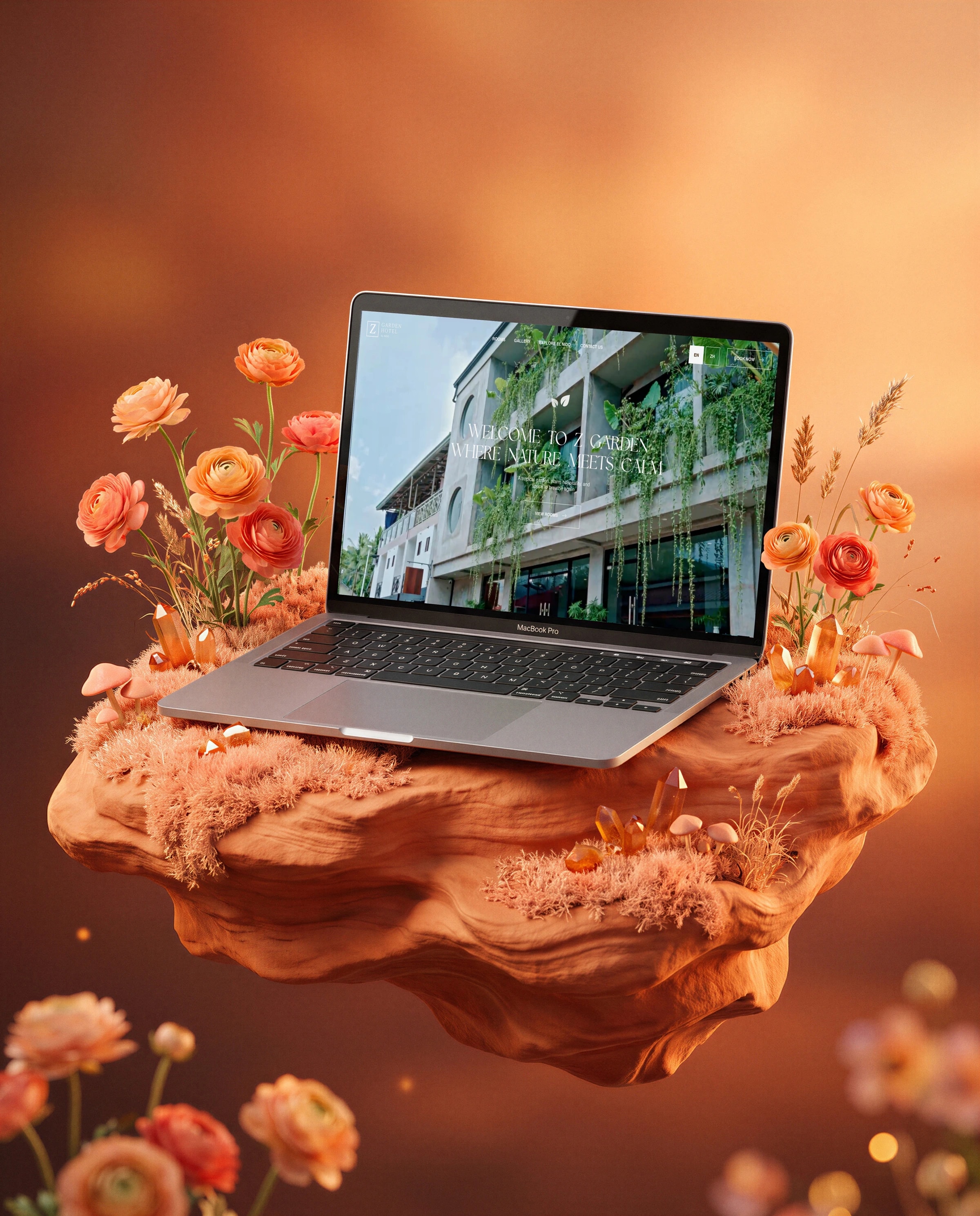 Z Garden Hotel — website mockup