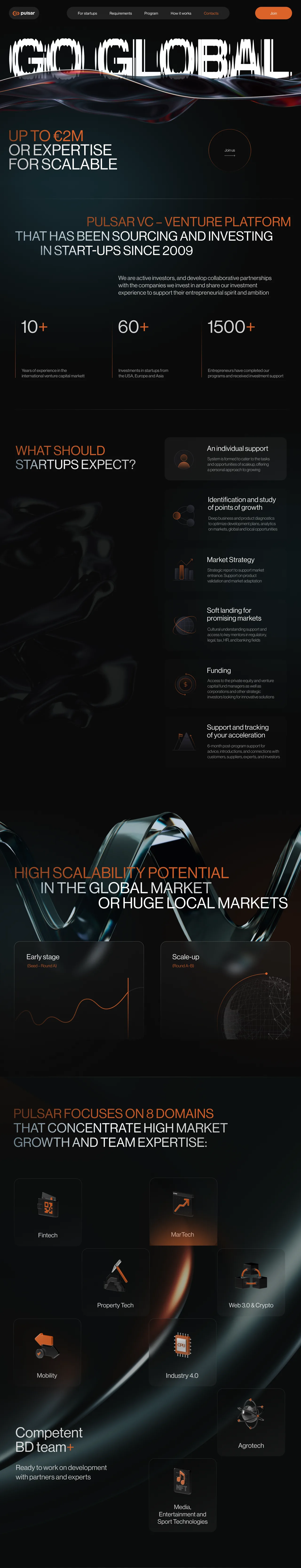 Screenshot: Pulsar Go Global · final design